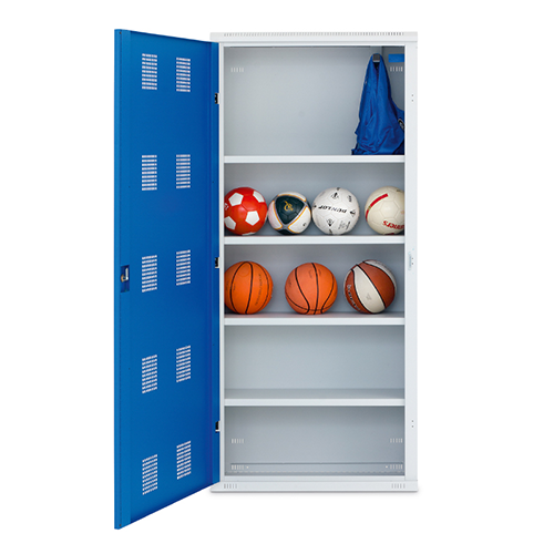 Metal ball cabinets are used for the safe storage of sports equipment. Ball cabinet application: everywhere