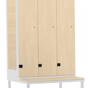 Garderoben-Schrank 3-türig mit Sitzbank